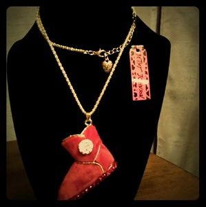 Betsey Johnson Red Snow Booty Necklace